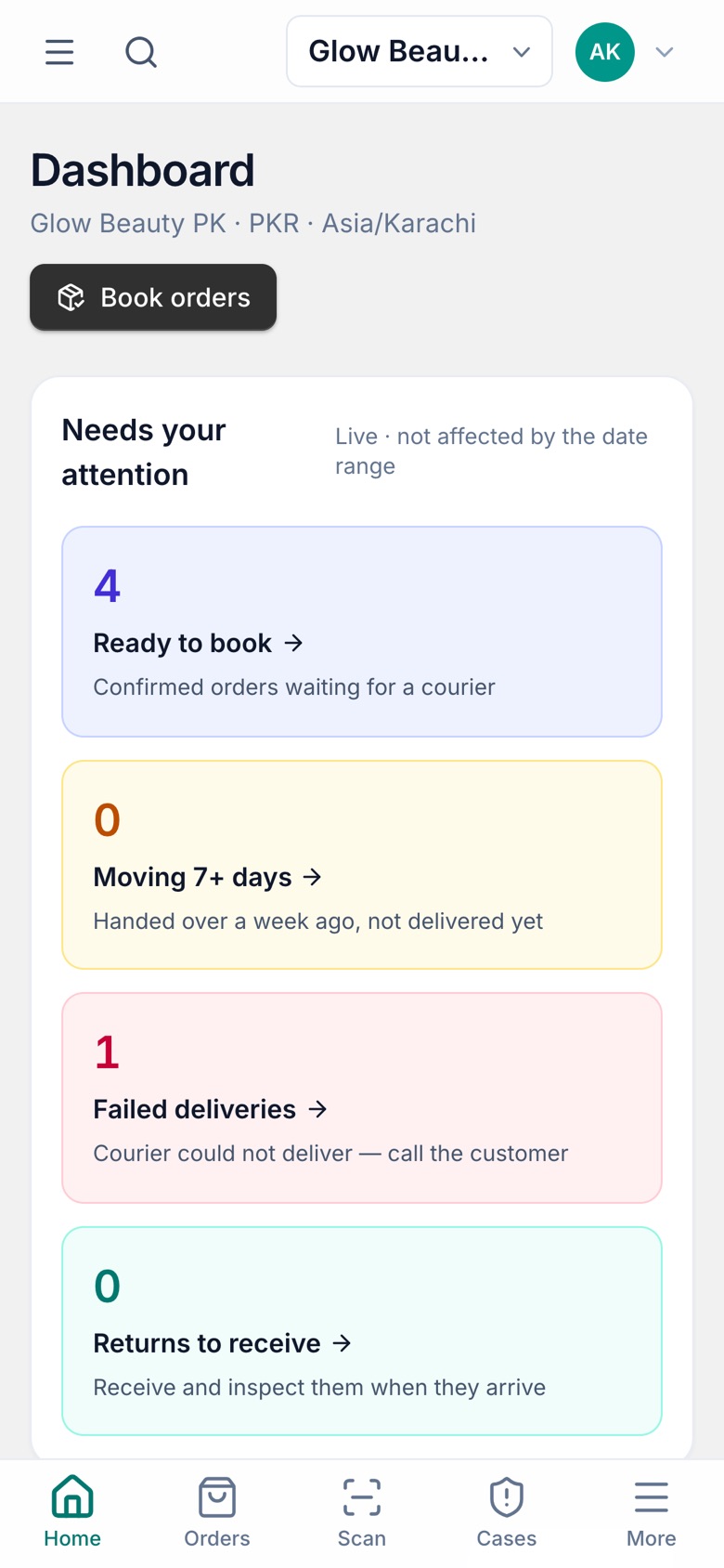 yBlock dashboard on a phone